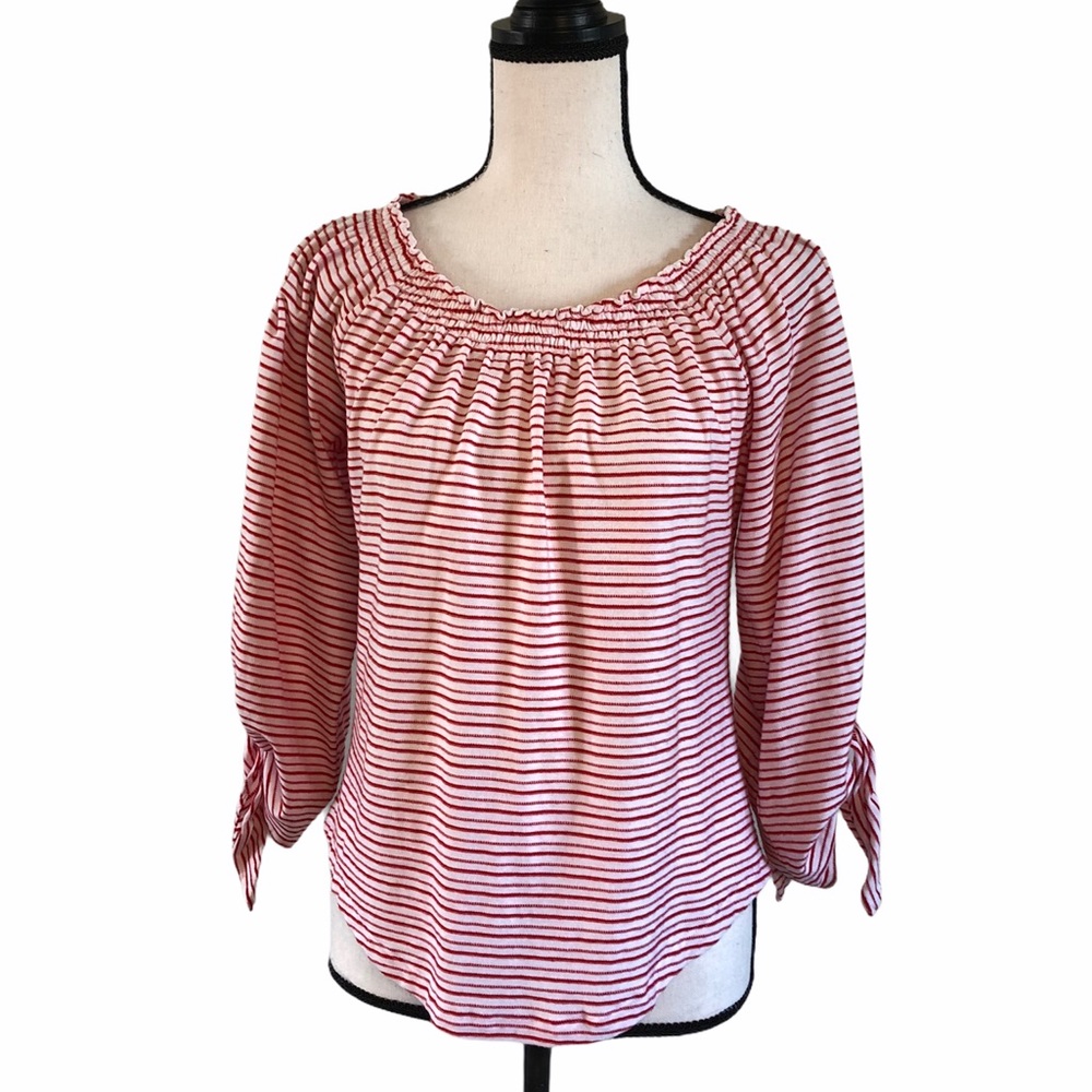 Ralph Lauren Striped Tie Sleeve Top